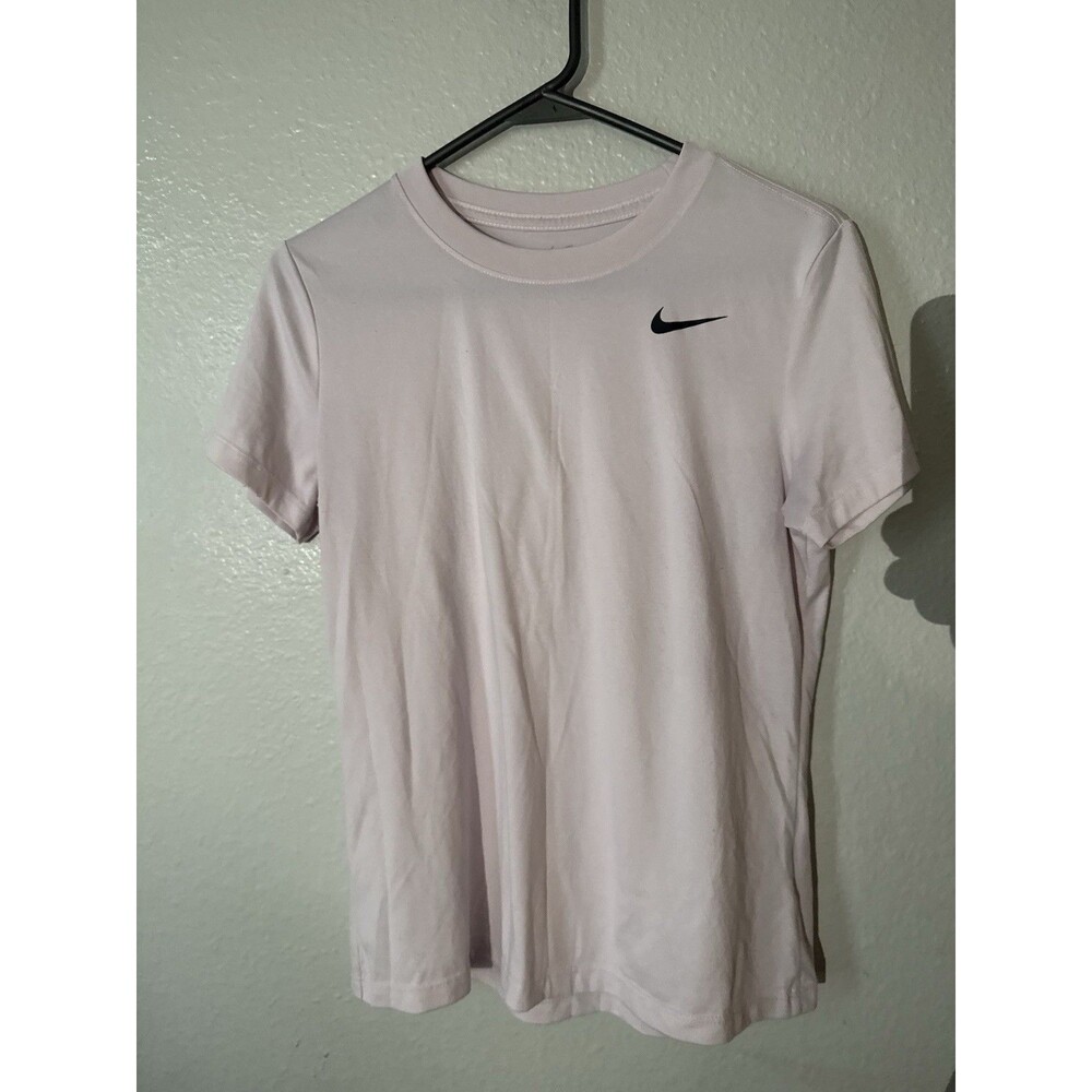 Nike The Nike Tee Dri-FIT T Shirt Medium Light Pink Black Swoosh Athletic